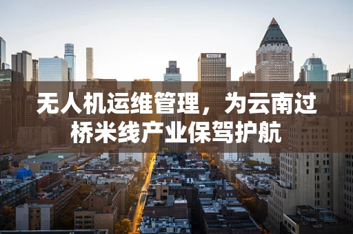 无人机运维管理，为云南过桥米线产业保驾护航