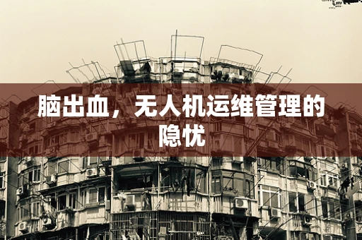 脑出血，无人机运维管理的隐忧
