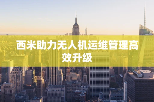 西米助力无人机运维管理高效升级
