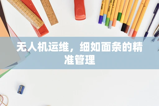 无人机运维，细如面条的精准管理
