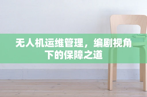 无人机运维管理，编剧视角下的保障之道