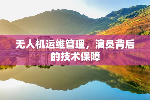 无人机运维管理，演员背后的技术保障
