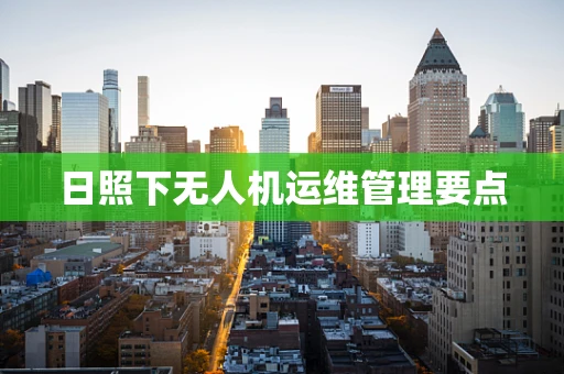 日照下无人机运维管理要点