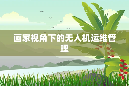画家视角下的无人机运维管理