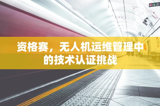 资格赛，无人机运维管理中的技术认证挑战