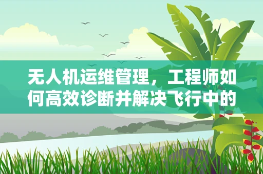 无人机运维管理，工程师如何高效诊断并解决飞行中的技术难题？