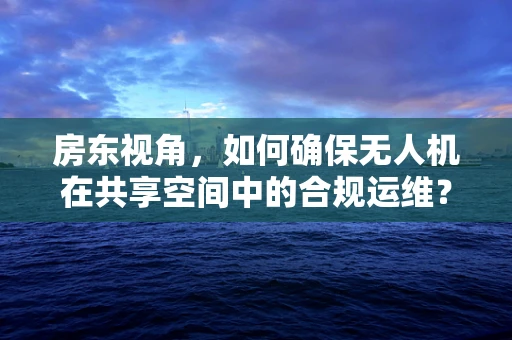 房东视角，如何确保无人机在共享空间中的合规运维？
