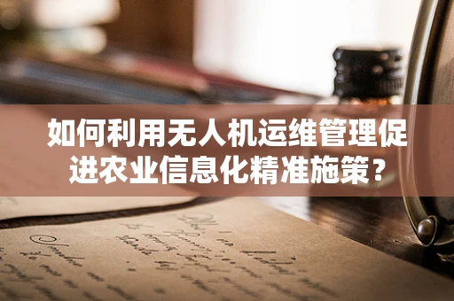 如何利用无人机运维管理促进农业信息化精准施策？