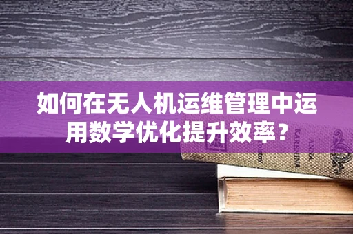 如何在无人机运维管理中运用数学优化提升效率？