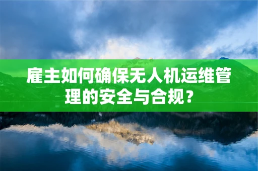 雇主如何确保无人机运维管理的安全与合规？