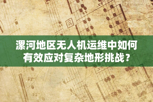 漯河地区无人机运维中如何有效应对复杂地形挑战？