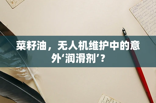 菜籽油，无人机维护中的意外‘润滑剂’？