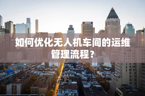 如何优化无人机车间的运维管理流程？