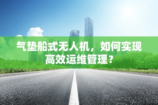 气垫船式无人机，如何实现高效运维管理？