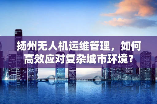 扬州无人机运维管理，如何高效应对复杂城市环境？