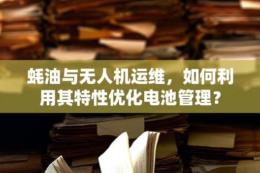 蚝油与无人机运维，如何利用其特性优化电池管理？