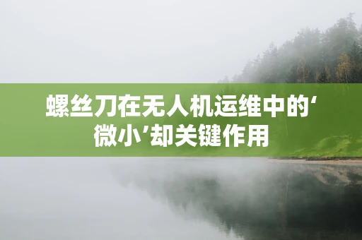 螺丝刀在无人机运维中的‘微小’却关键作用