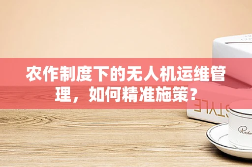 农作制度下的无人机运维管理，如何精准施策？