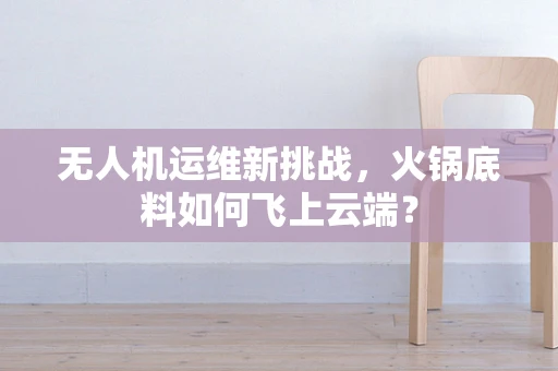 无人机运维新挑战，火锅底料如何飞上云端？