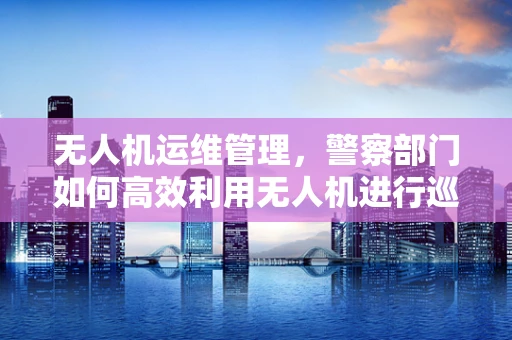 无人机运维管理，警察部门如何高效利用无人机进行巡逻与监控？