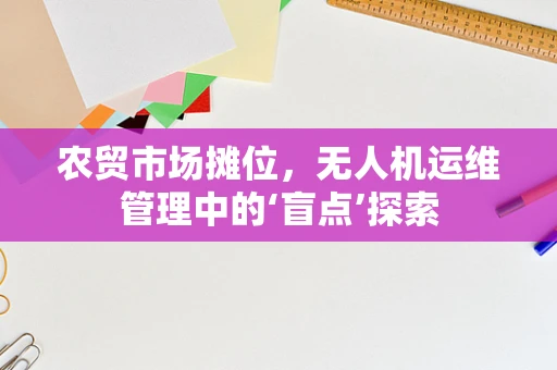 农贸市场摊位，无人机运维管理中的‘盲点’探索