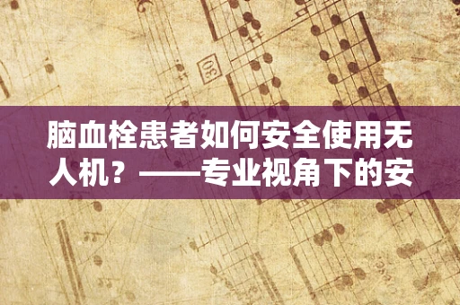 脑血栓患者如何安全使用无人机？——专业视角下的安全考量