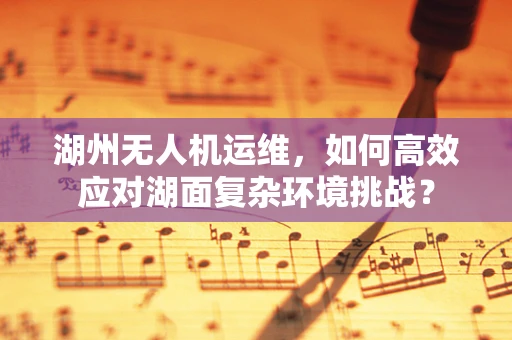 湖州无人机运维，如何高效应对湖面复杂环境挑战？