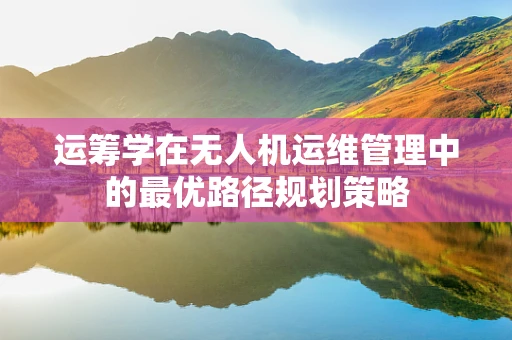 运筹学在无人机运维管理中的最优路径规划策略