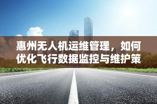 惠州无人机运维管理，如何优化飞行数据监控与维护策略？