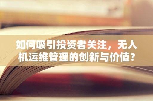 如何吸引投资者关注，无人机运维管理的创新与价值？