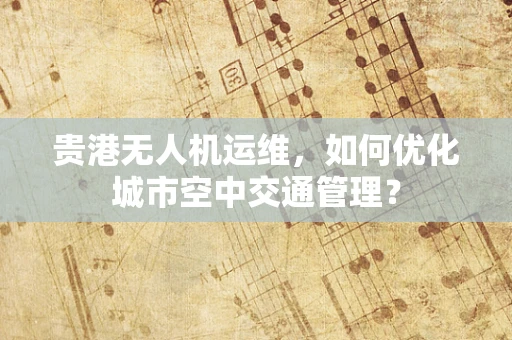 贵港无人机运维，如何优化城市空中交通管理？