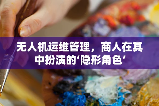 无人机运维管理，商人在其中扮演的‘隐形角色’