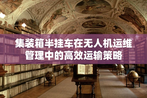 集装箱半挂车在无人机运维管理中的高效运输策略