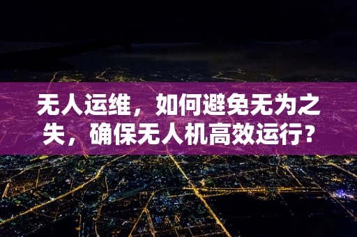 无人运维，如何避免无为之失，确保无人机高效运行？