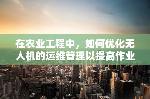 在农业工程中，如何优化无人机的运维管理以提高作业效率？