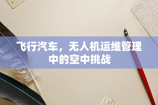 飞行汽车，无人机运维管理中的空中挑战