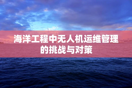 海洋工程中无人机运维管理的挑战与对策