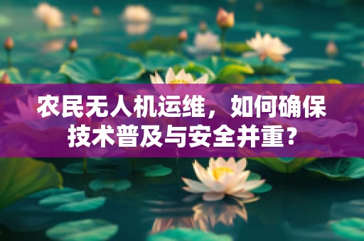 农民无人机运维，如何确保技术普及与安全并重？