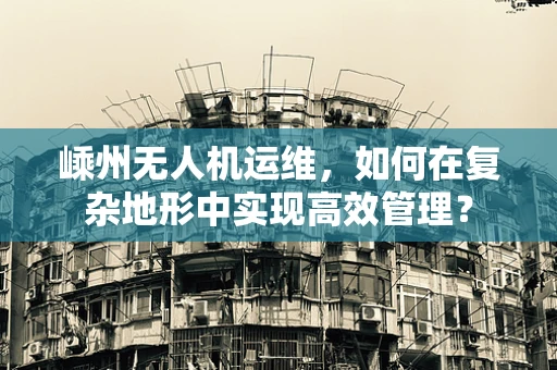 嵊州无人机运维，如何在复杂地形中实现高效管理？