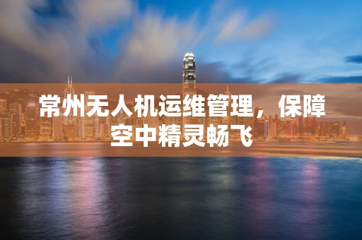 常州无人机运维管理，保障空中精灵畅飞