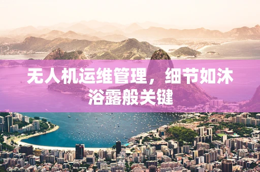 无人机运维管理，细节如沐浴露般关键