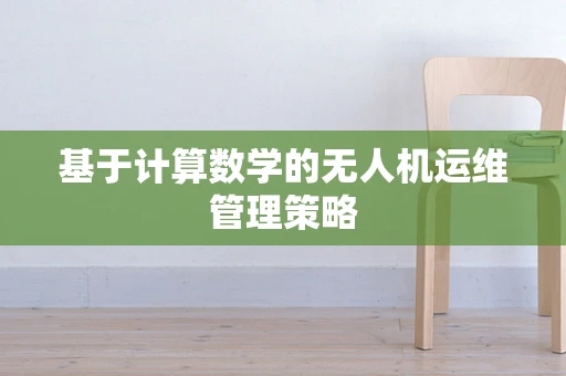 基于计算数学的无人机运维管理策略