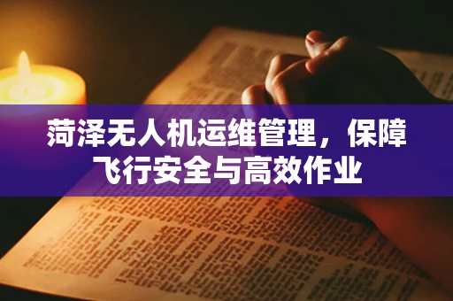 菏泽无人机运维管理，保障飞行安全与高效作业