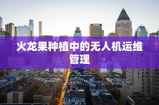 火龙果种植中的无人机运维管理