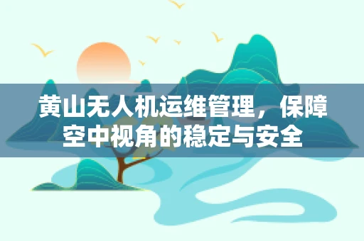 黄山无人机运维管理，保障空中视角的稳定与安全