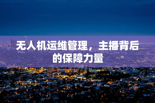 无人机运维管理，主播背后的保障力量