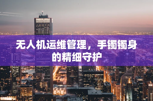 无人机运维管理，手镯镯身的精细守护