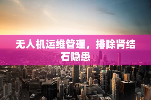 无人机运维管理，排除肾结石隐患