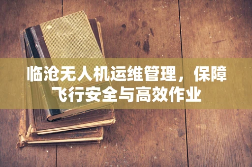 临沧无人机运维管理，保障飞行安全与高效作业