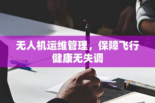 无人机运维管理，保障飞行健康无失调